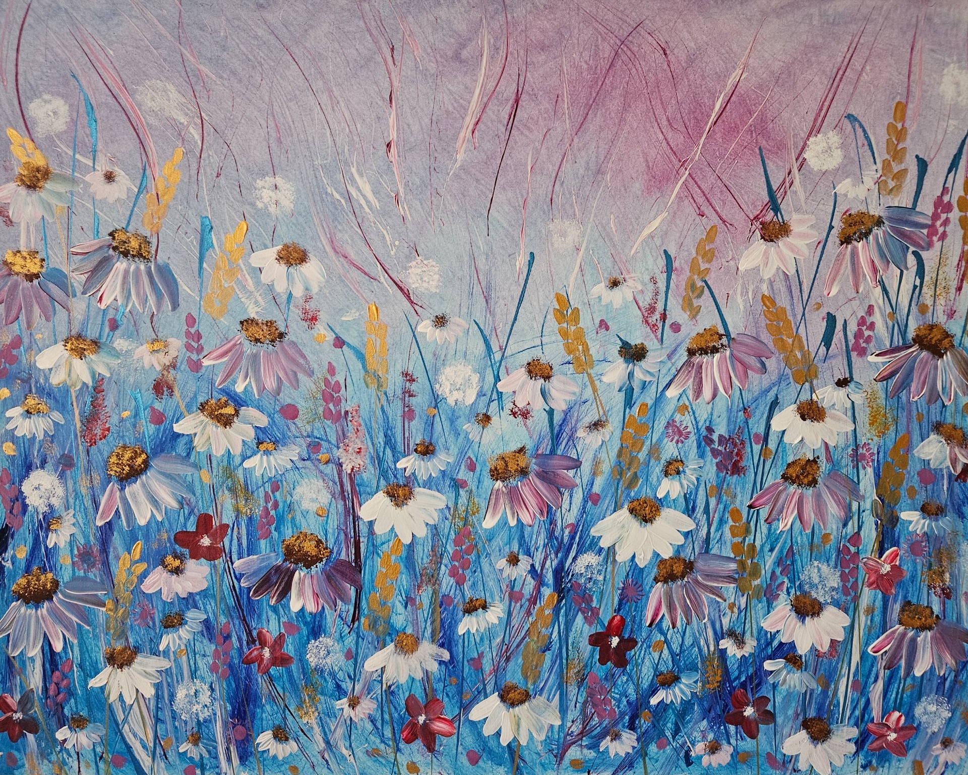 Pod úbočím // akryl na plátne, 80x100cm